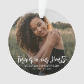 Voor altijd in onze harten Foto Keepsake Kerstmis Ornament (voorkant)