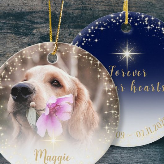 Voor altijd in onze harten foto keramisch ornament