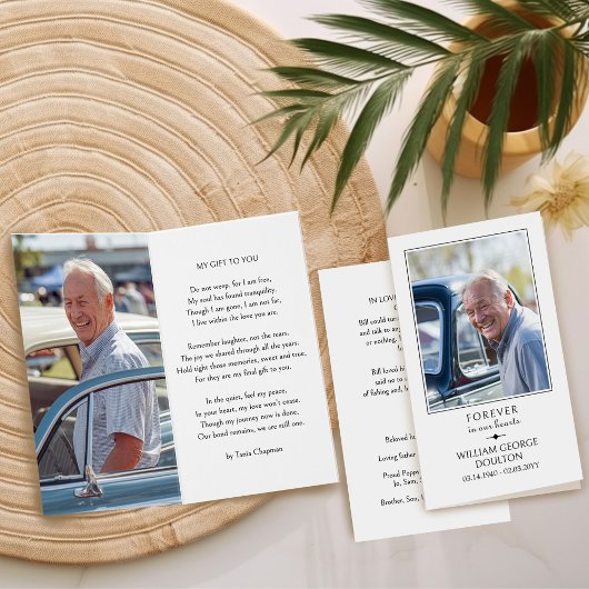 Voor altijd in onze harten Foto Memorial Prayer Ka Kaart