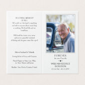 Voor altijd in onze harten Foto Memorial Prayer Ka Kaart (Buitenkant ongevouwen)