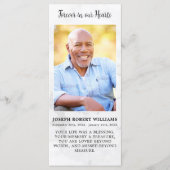 Voor altijd in onze harten Foto Memorial Prayer Ka Menu (Voorkant)