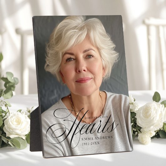 "Voor altijd in onze harten" Foto-rouwherdenking Fotoplaat