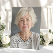 "Voor altijd in onze harten" Foto-rouwmonument  Reclamebord Met Voetstuk