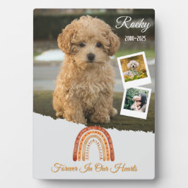Voor altijd in onze harten gepersonaliseerd honden fotoplaat