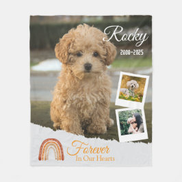 Voor altijd in onze harten Gepersonaliseerde hond  Fleece Deken