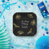 Voor altijd in onze harten Gouden Bloemen Begrafen Papieren Bordje (Feest)