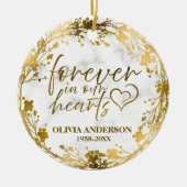 Voor altijd in onze harten Gouden Fotobehang Keramisch Ornament (Voorkant)