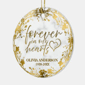 Voor altijd in onze harten Gouden Fotobehang Keramisch Ornament (Links)