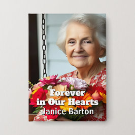 Voor altijd in onze Harten | Herinnering Foto Button