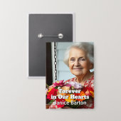 Voor altijd in onze Harten | Herinnering Foto Button (Voorkant / Achterkant)