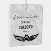 Voor altijd in onze harten Huisdier Herdenkingseng Keramisch Ornament (Rechts)