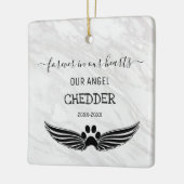 Voor altijd in onze harten Huisdier Herdenkingseng Keramisch Ornament (Links)