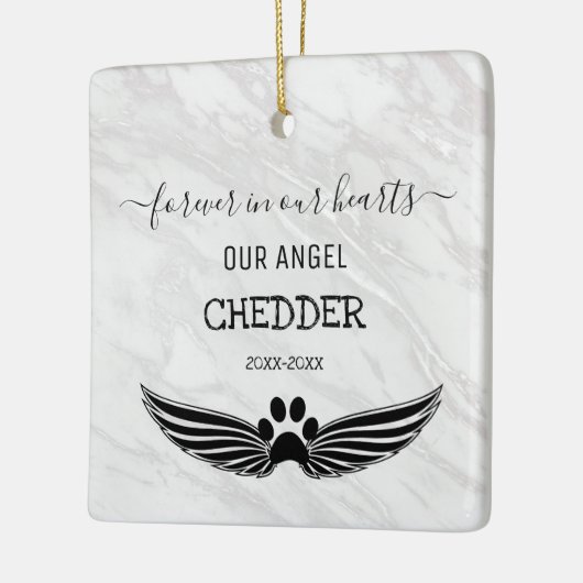 Voor altijd in onze harten Huisdier Herdenkingseng Keramisch Ornament (Links)