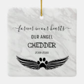 Voor altijd in onze harten Huisdier Herdenkingseng Keramisch Ornament (Achterkant)