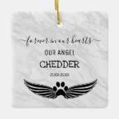 Voor altijd in onze harten Huisdier Herdenkingseng Keramisch Ornament (Voorkant)
