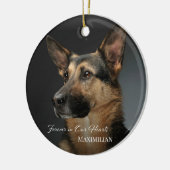 Voor altijd in onze harten huisdier herdenkingsfot keramisch ornament (Links)