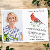 Voor altijd in onze harten Kardinaal Custom Photo Bedankkaart