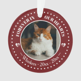 Voor altijd in onze harten Kat Foto en Naam Herden Ornament