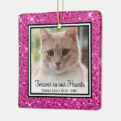 Voor altijd in onze harten Kat   Keramisch Ornament (Links)