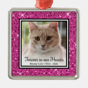 Voor altijd in onze harten Kat   Metalen Ornament