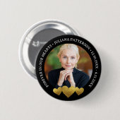 Voor altijd in onze harten Keepsake begrafenis Fot Ronde Button 5,7 Cm (Voorkant /achterkant)