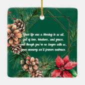 Voor altijd in onze harten Kerst Memorial 1 Foto Keramisch Ornament (Achterkant)