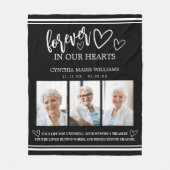 Voor altijd in onze harten Memorial fotocollage Fleece Deken (Voorkant)