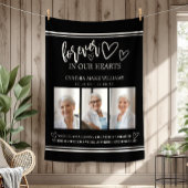 Voor altijd in onze harten Memorial fotocollage Fleece Deken