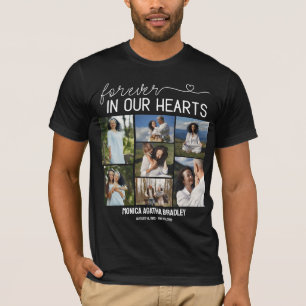 Voor altijd in onze harten Memorial fotocollage T-shirt