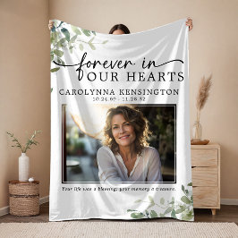 Voor altijd in onze harten Memorial Keepsake Fleece Deken