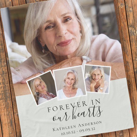 Voor altijd in onze harten Memorial Keepsake Fleece Deken