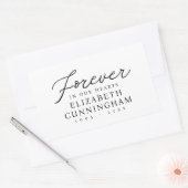 Voor altijd in onze harten Memorial Modern Chic Rechthoekige Sticker (Envelop)