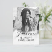 Voor altijd in onze harten Memorial Moderne Foto Bedankkaart (Staand voorkant)