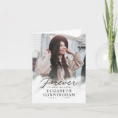 Voor altijd in onze harten Memorial Moderne Foto Bedankkaart