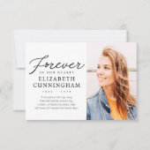 Voor altijd in onze harten Modern Memorial Foto Bedankkaart (Voorkant)