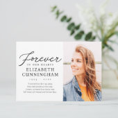 Voor altijd in onze harten Modern Memorial Foto Bedankkaart (Staand voorkant)