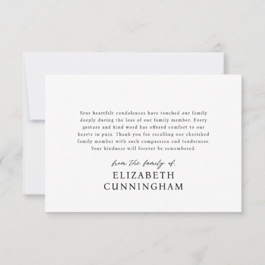 Voor altijd in onze harten Modern Memorial Foto Bedankkaart (Achterkant)