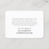 Voor altijd in onze harten Modern Memorial Foto Visitekaartje (Achterkant)