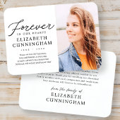 Voor altijd in onze harten Modern Memorial Foto Visitekaartje