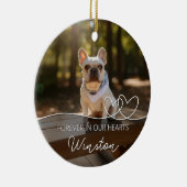 Voor altijd in onze harten Modern Photo Pet Memori Keramisch Ornament (Rechts)