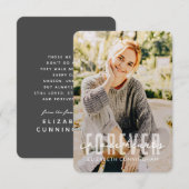 Voor altijd in onze harten Moderne Eenvoudige Eleg Bedankkaart (Voorkant / Achterkant)