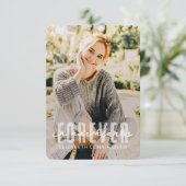 Voor altijd in onze harten Moderne Eenvoudige Eleg Bedankkaart (Staand voorkant)