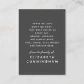 Voor altijd in onze harten Moderne Eenvoudige Eleg Visitekaartje (Achterkant)