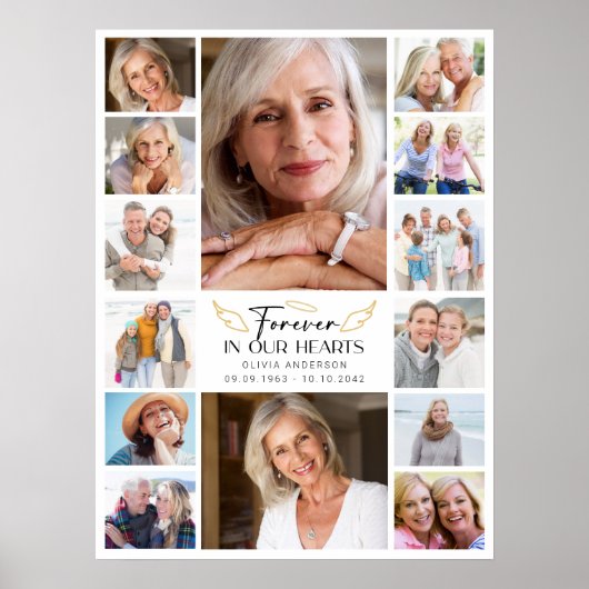 Voor altijd in onze harten multi-foto collage-herd poster (Voorkant)