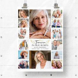 Voor altijd in onze harten multi-foto collage-herd poster