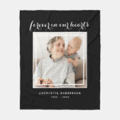 Voor altijd in onze harten of aangepaste tekst fot fleece deken (Voorkant)