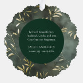 Voor altijd in onze harten Olive Leaf Foto Herinne Ornament Kaart (Achterkant)