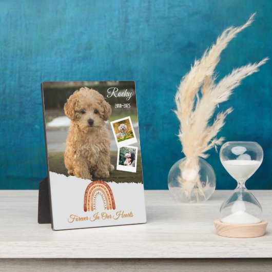 Voor altijd in onze harten Persoonlijk hondenherde Fotoplaat (Zijkant)