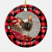 Voor altijd in onze harten Pet Memorial Buffalo Ch Keramisch Ornament (Achterkant)