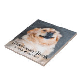 Voor altijd in onze harten Pet Memorial Fotoplaque Tegeltje (Zijkant)